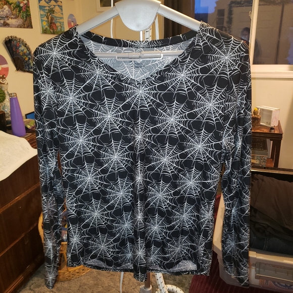 Spiderweb xxxl long sleeve tee shirt Halloween - Picture 1 of 5